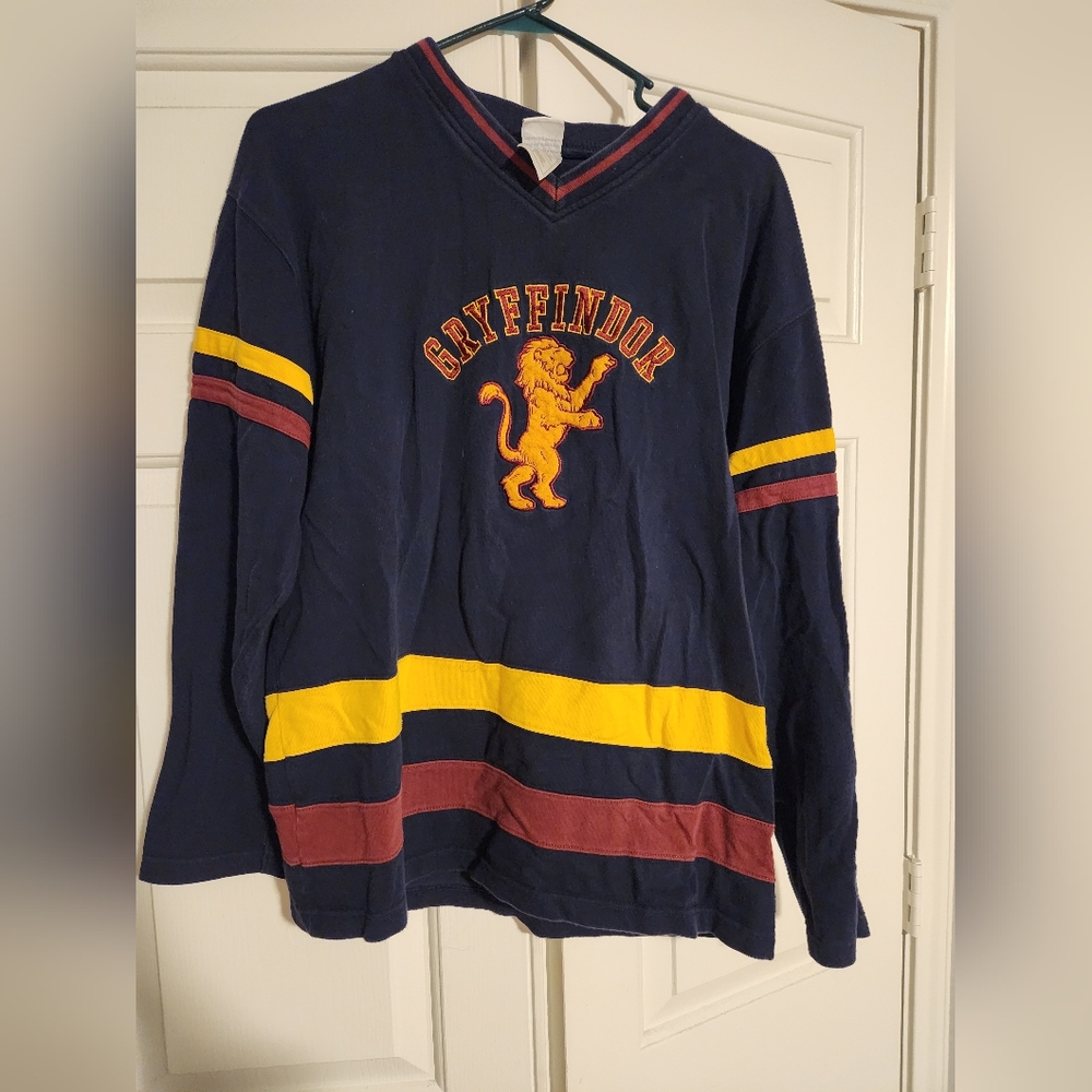 Warner Bros Harry Potter Gryffindor Quidditch long sleeve ringer Jersey Medium